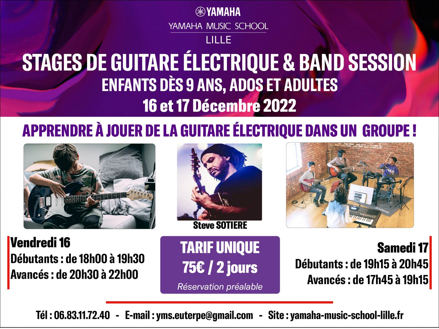 Stages de Guitare YAMAHA MUSIC SCHOOL LILLE